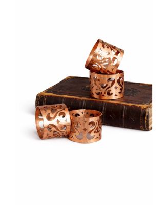 CMK Vintage Inspired Copper Napkin Rings - Set of 4