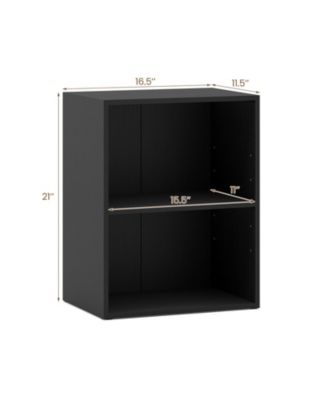 Two Cube Floor Standing Bookcase with Adjustable Shelf Positions