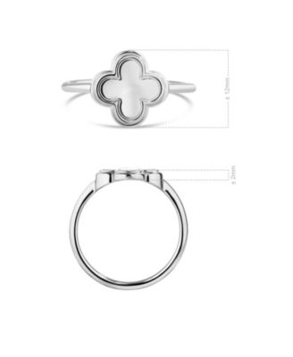 Clover Ring in Rhodium Plated Sterling Silver