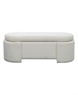 Leslie 48" Fully Upholstered Oval Storage Bench