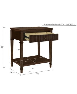 Kenna 26" Wood Fluted Drawer Nightstand