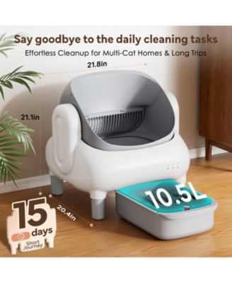 Self Cleaning Litter Box,Automatic Cat Litter Box Self Cleaning for Multiple Cats, with Safety Protection,App Control