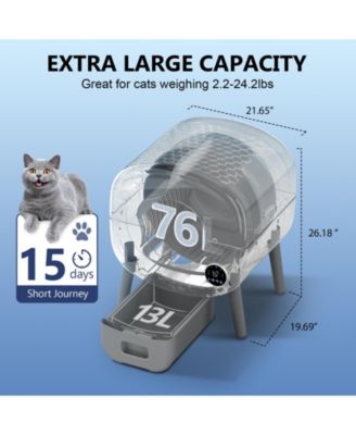 Fumoi Self Cleaning Litter Box,Large Capacity Automatic Cat Litter Box Self Cleaning for Multiple Cats with App Control and Safety Protection