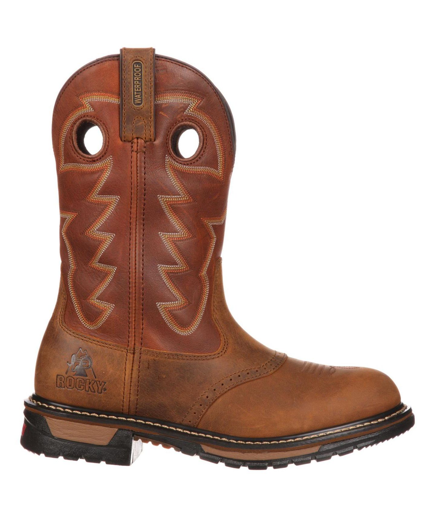 Мужские ботинки ROCKY Original Ride Branson Saddle Roper Waterproof Western Boot, цвет: Коричневый — фото 3