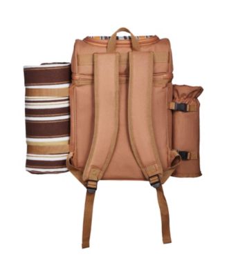 4-Person Picnic Backpack with Insulated Cooler, Blanket and Tableware Set