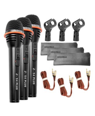 Microphone 3Pc Dynamic Vocal Handheld Mic Cardioid Singing Karaok Microfono  w On Off Switch