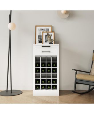 Modular 24-Bottle Wine Bar Buffet Cabinet