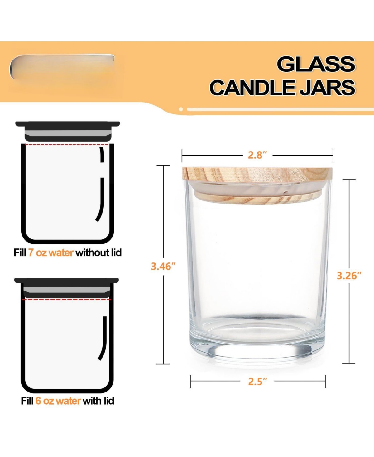 Gnuadz Glass Candle Jars with Wood Lids 16 Pack