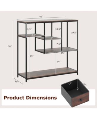 Behind Couch Console Table with Storage, Slim Entryway Sofa Table