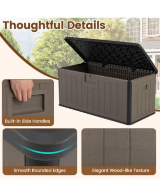  Waterproof HDPE Deck Box with Lockable Lid and Gas Strut