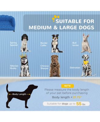 Velvet Large Dog Couch Bed with Foam Cushion, Pearl Design, Soft Dog Sofa for Big and Medium Dogs, Dark Blue