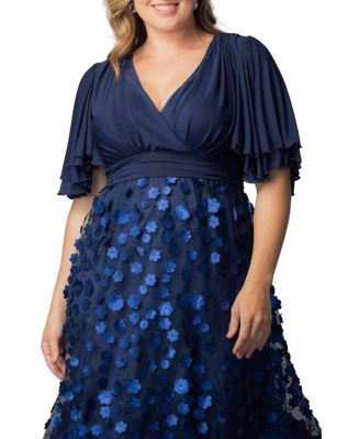Plus Size Pretty Petals Mesh Cocktail Dress