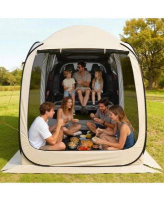 Pop Up SUV Tailgate Screen Tent 6x6 ft for 4-6 People with Carry Bag and Netting Sides