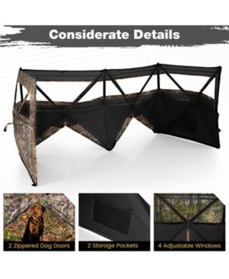 See-Through Pop-Up Hunting Blind with Dog Door for 1-3 People