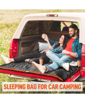 Double Sleeping Bag Adults Pillow Queen Two Person Camping Hiking Backpacking All Season Cold Warm