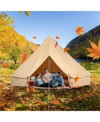 16.4 ft Canvas Bell Tent with Stove Jack for 4-Season Camping