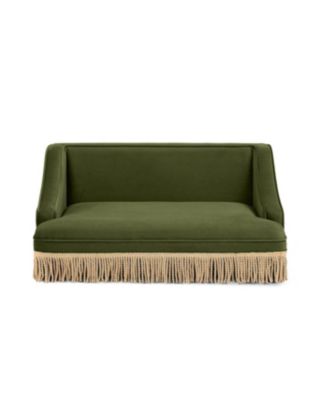 Performance Velvet Princess Pet Bed Sofa with Fringe Skirt by Duchess