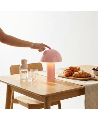 Celia Portable LED Table Lamp with Dome Mushroom Shade