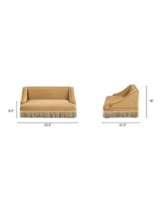 Performance Velvet Princess Pet Bed Sofa with Fringe Skirt by Duchess,Gold Yellow