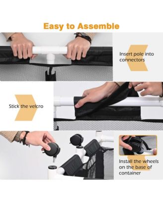 2PCS Extra Large Mesh Pool Storage Bins w/ Mesh Cover Net for Pool Floats