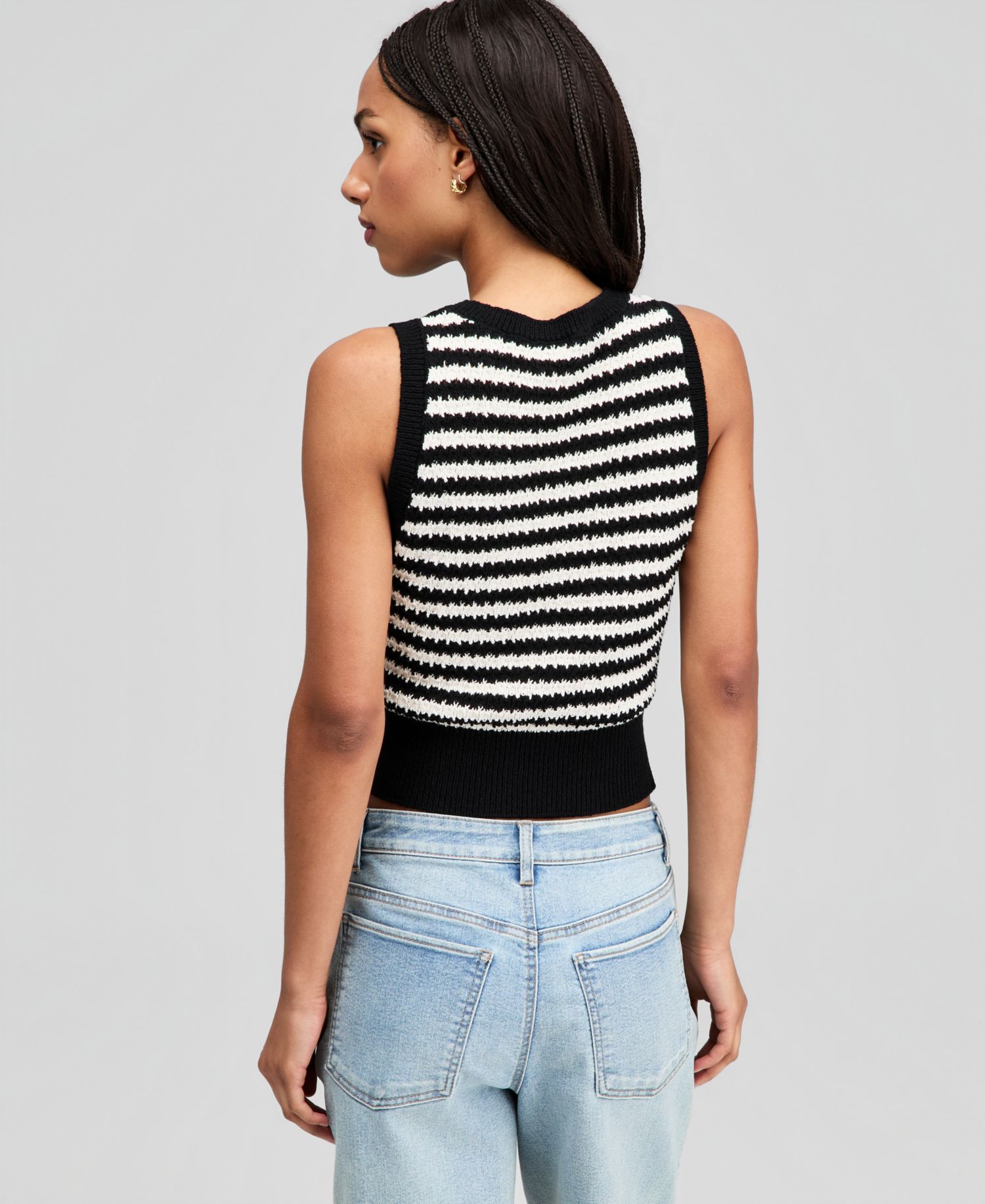 Women's Striped Sweater Tank Top