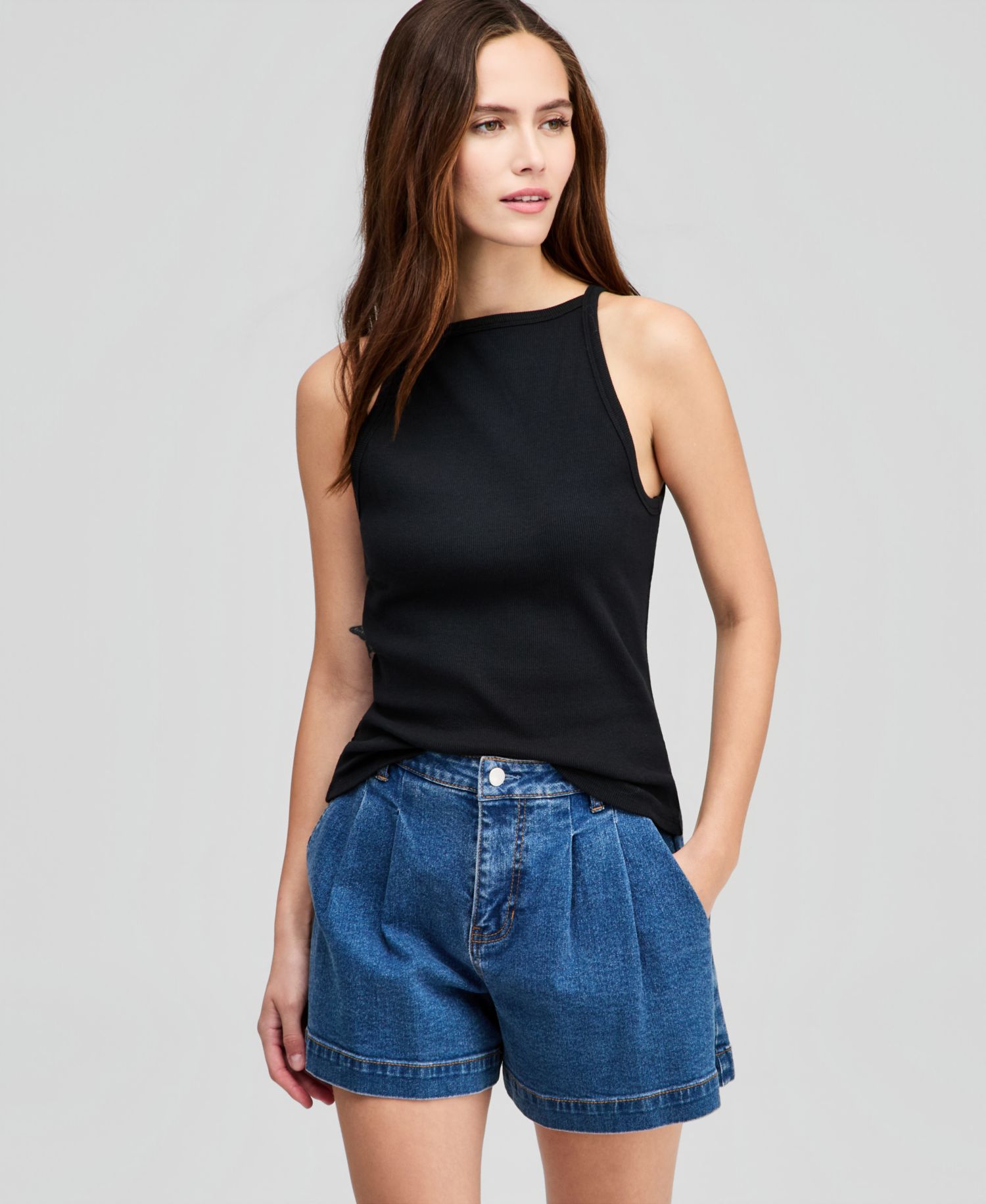 Women's High-Neck Sleeveless Tank Top