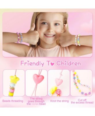 7500 Clay Beads Friendship Bracelet Making Kit Polymer Heishi Letter Charm Diy Arts Crafts Gifts Toys