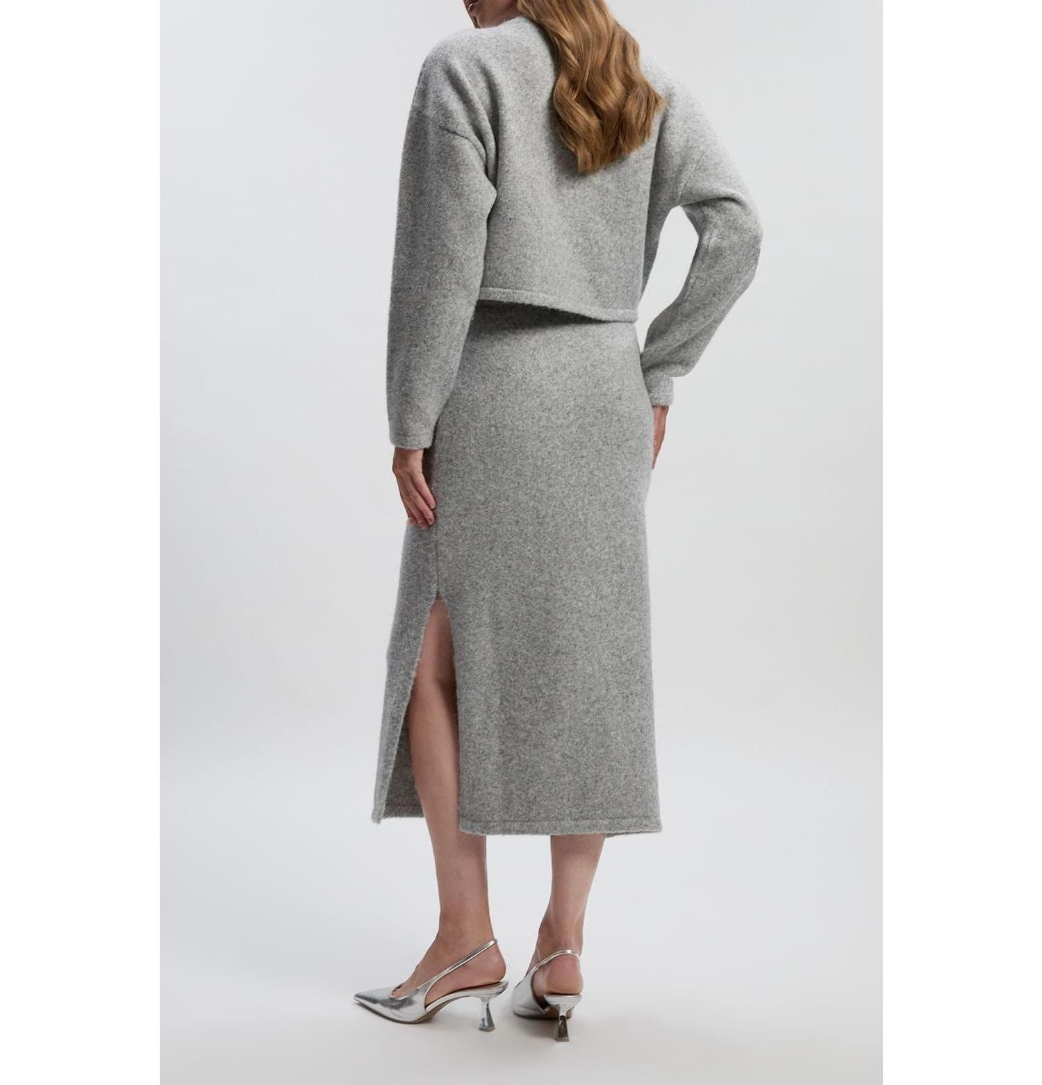 Women's Wool Embellished Pencil Midi Skirt