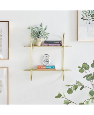 Gold Metal Bracket Wall Shelf