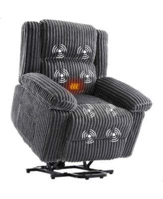 Power Lift Recliner Chair - Heat and Massage, Electric Lift Plush Recliner with Soft Padded Seat, Back Support & Armrests, Designed