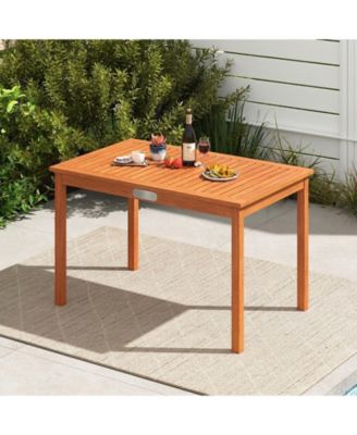 Rectangular Patio Dining Table for 4-6 with Slatted Top