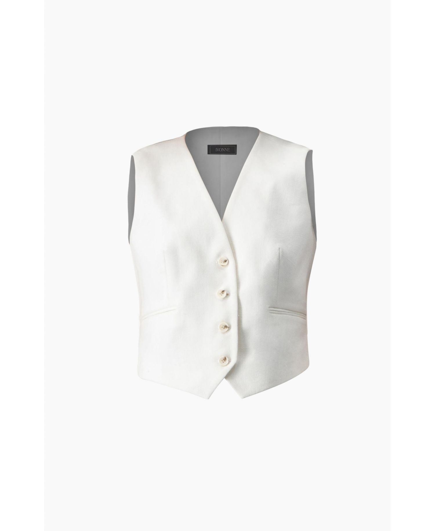 Women's Short Vest with Simulated Pockets