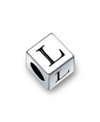 Bling Jewelry Block Letter Alphabet Initial Charm Bead For European Bracelet - Silver l 24$