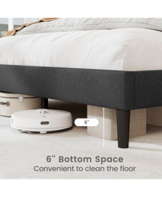 Queen Size Upholstered Platform Bed Frame with High Headboard