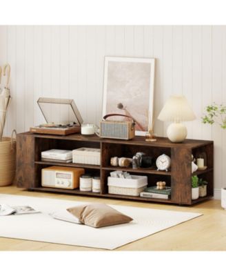 8-Shelf Open Entertainment Center for TVs up to 65 inch