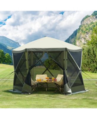 10x10 FT Pop Up Gazebo Tent 6-Sided with Mosquito Netting