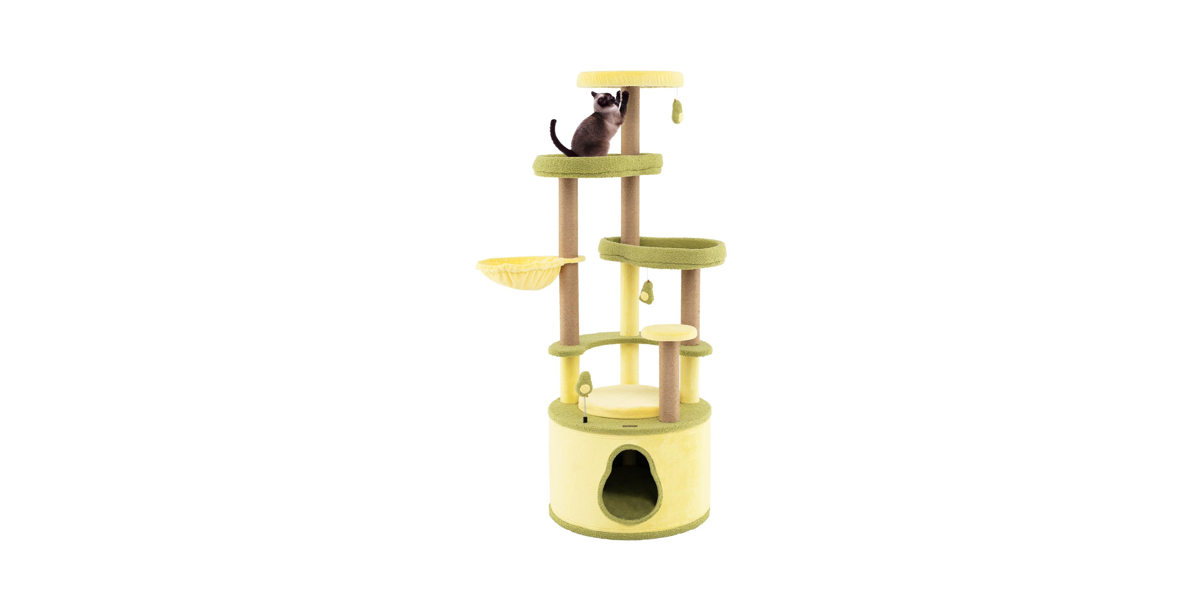 Cozito Cat Tree Large Avocado Multi-Level with Private Condo