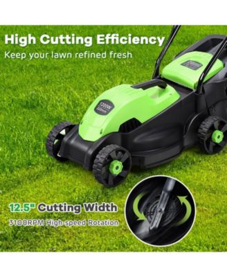 13 Inch Electric Push Lawn Corded Mower with Grass Bag
