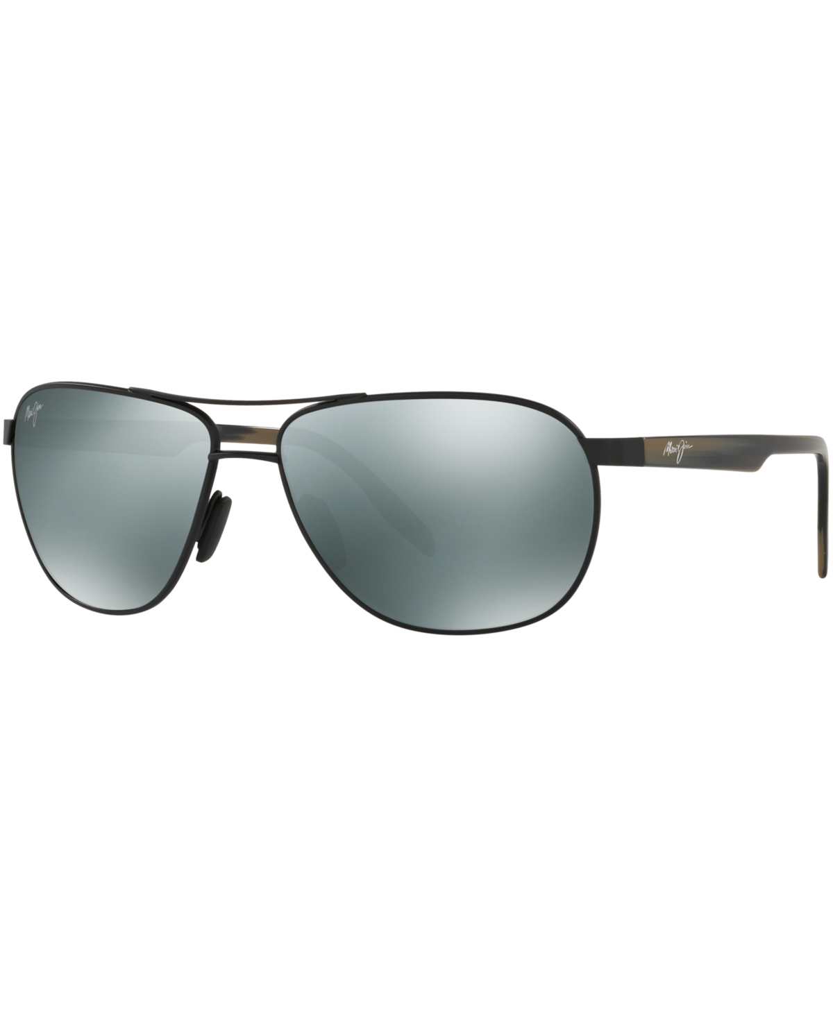 Maui Jim Polarized Sunglasses , 728 Castles In Black Matte,grey Mirror Polar