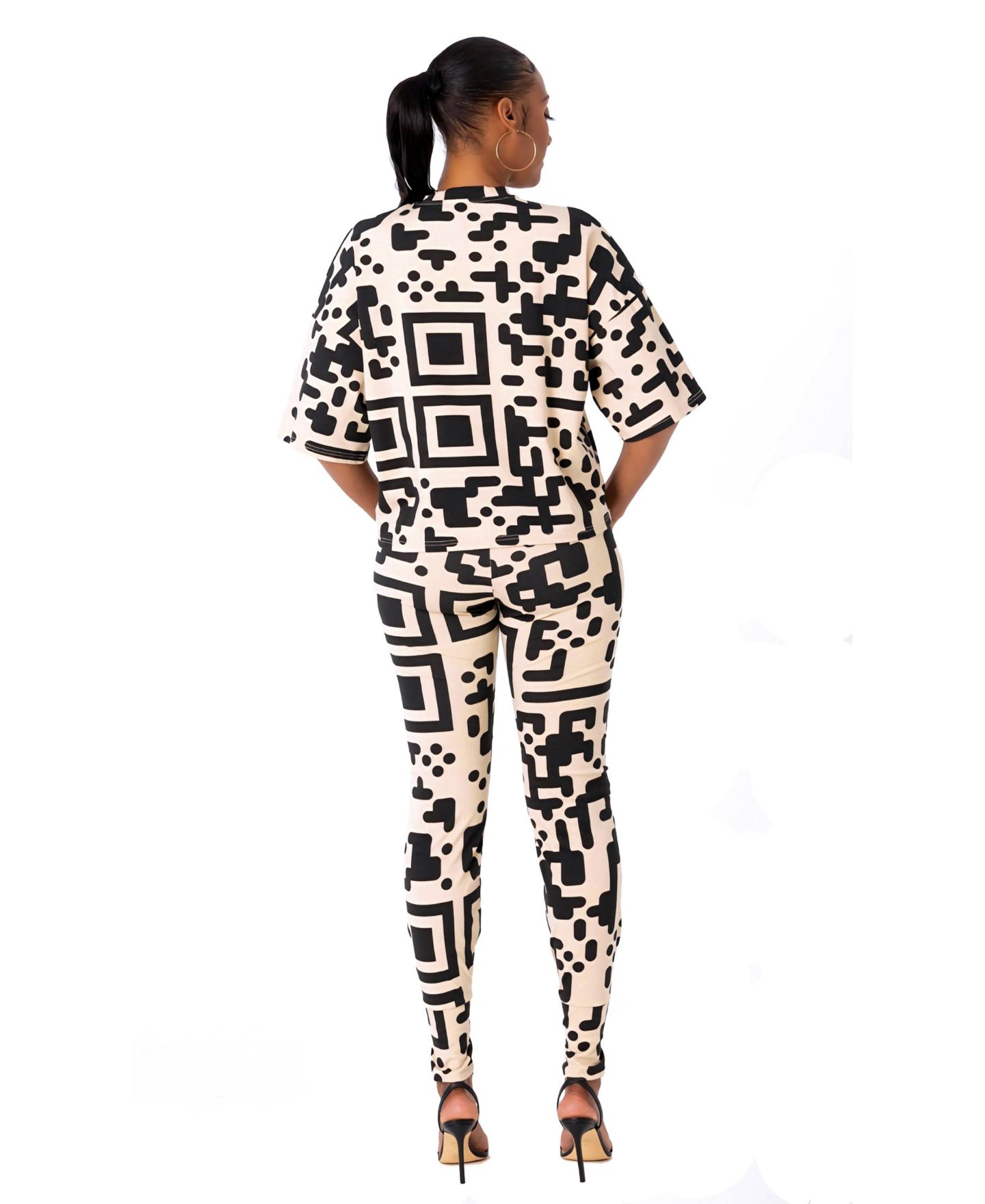 Женская футболка Dai Moda QR Print Oversized, цвет: Бежевый — фото 4