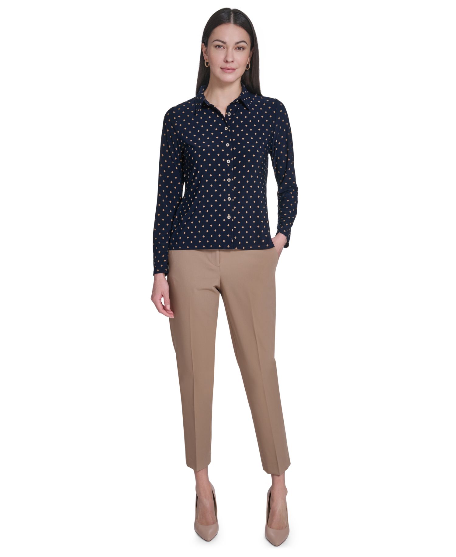 Women's Long-Sleeve Button Up Top