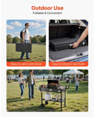 Foldable Outdoor Grill Cart 31x17 Inch Magnetic Tool Rack