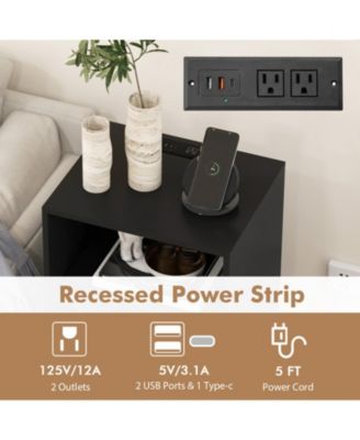 3-Tier Turntable Stand with Built-In Charging Station and 4 Vinyl Dividers