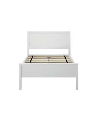 Twin Bed Frame, Solid Wood Classic Platform Bed with Panel Headboard for Kids