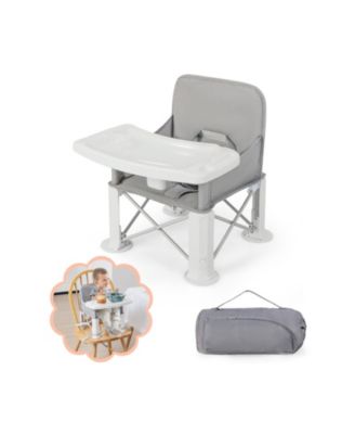 Portable Baby Booster Seat with Straps and Double Tray