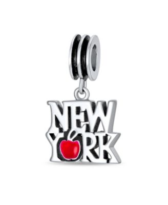 Big Apple Travel Vacation I Love New York Dangle Charm Bead Sterling Silver For Bracelet
