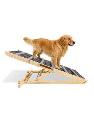 Adjustable Dog Ramp for Couch, 6 Heights 14"-25" with Non-Slip Pad, Portable Stable Pet Steps for Small Dogs, Sofa and Stairs