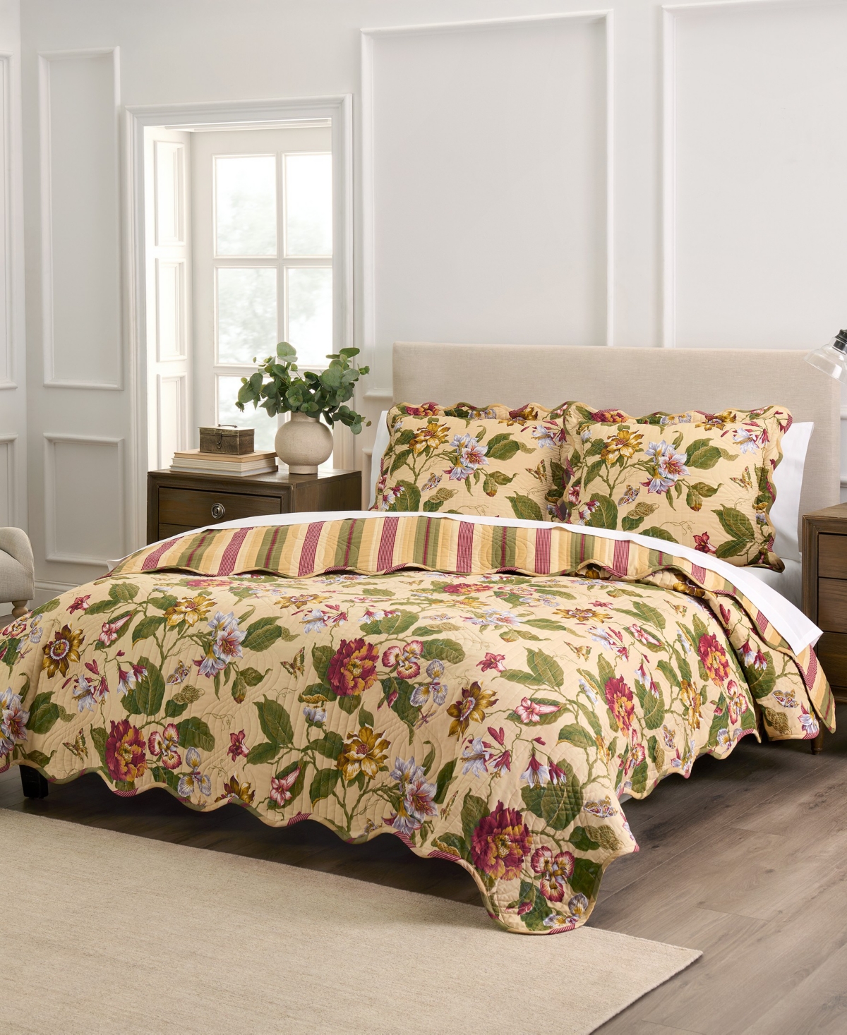 Waverly Laurel Spring Cotton 3-Pc. Quilt Set