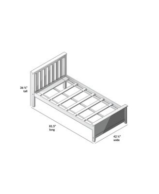 Twin Bed Frame with Headboard, Solid Wood Platform Bed for Kids