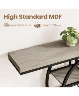 55" Entryway Table, 5-Tier Console Tables for Entryway, Industrial Narrow Sofa Tables with Storage for Living Room, Long Entry Hallway Table